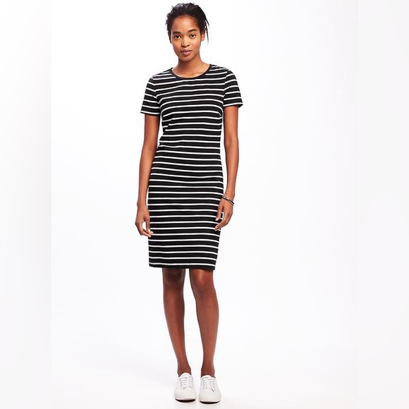 Old Navy Black and White Striped Tee Shirt Dress Size Large - Picture 11 of 12
